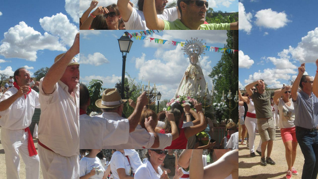 collage con fotos de la danza a la Virgen en 2014
